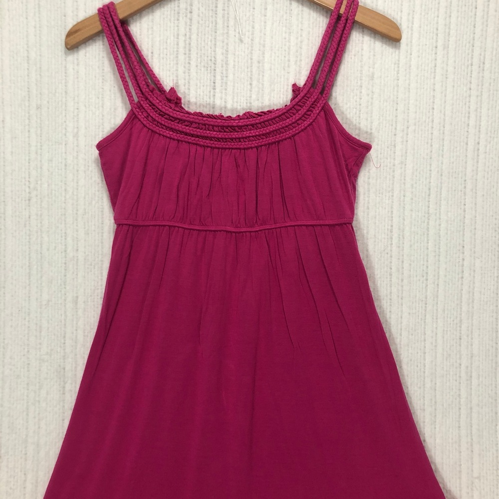 Candies Dress Pink Spaghetti Strap Smocked Empire‎ Waist Ruffle Hem M